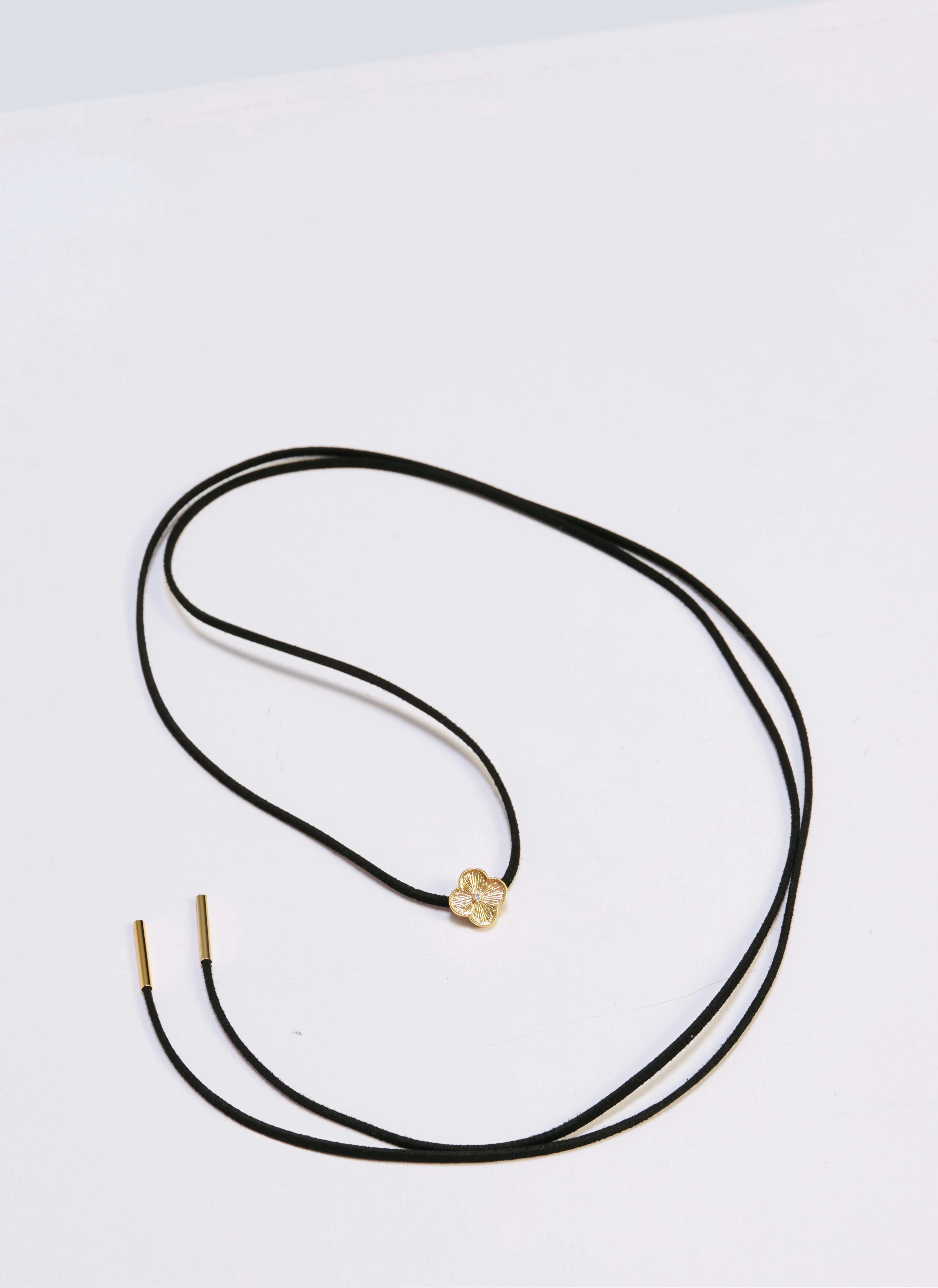 Choker w kształcie kwiatu pozłacany 24-karatowym złotem - Lylah - Image 2