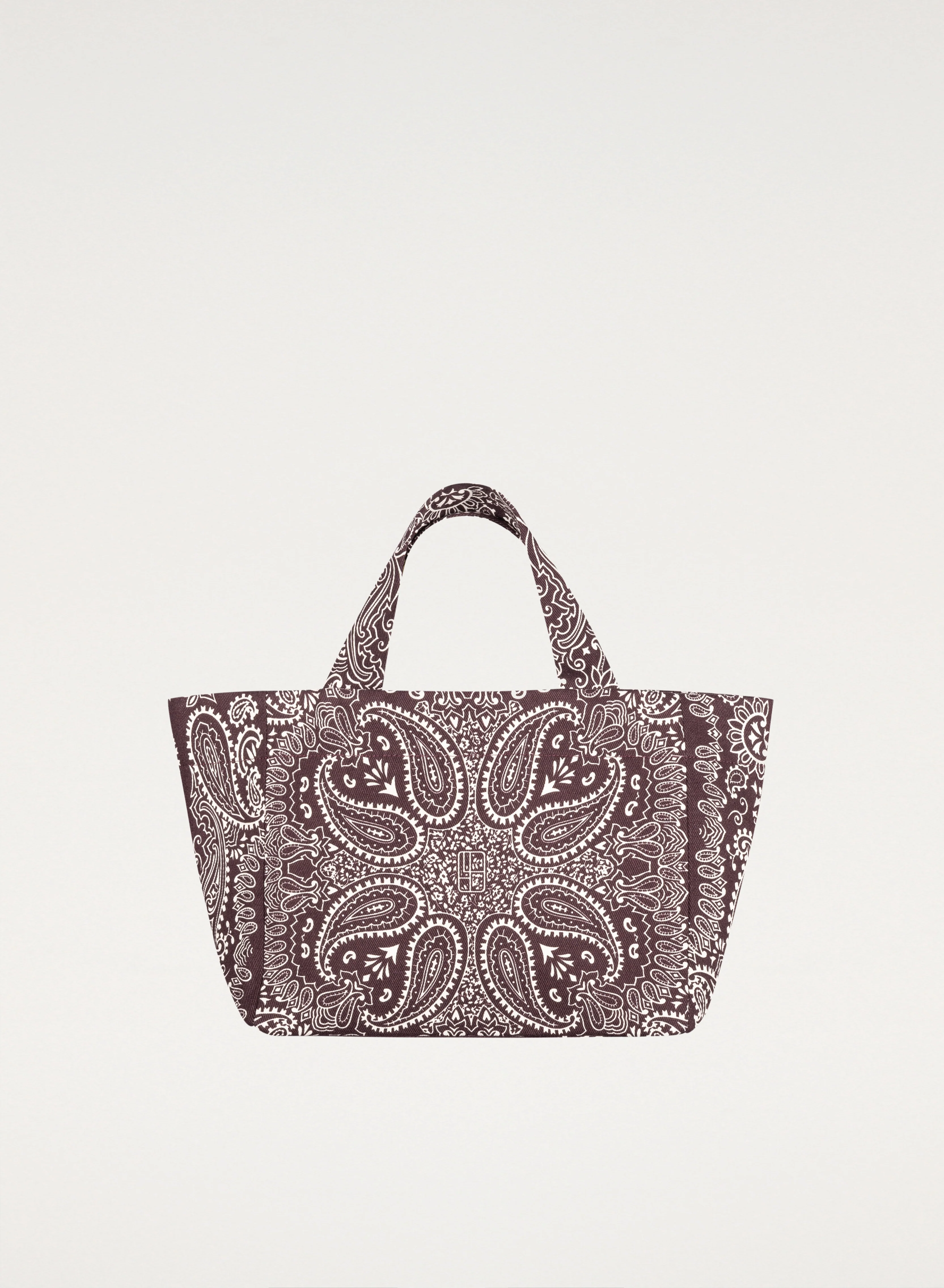 Torba mini typu shopper burgund z printem - Mia - Image 3