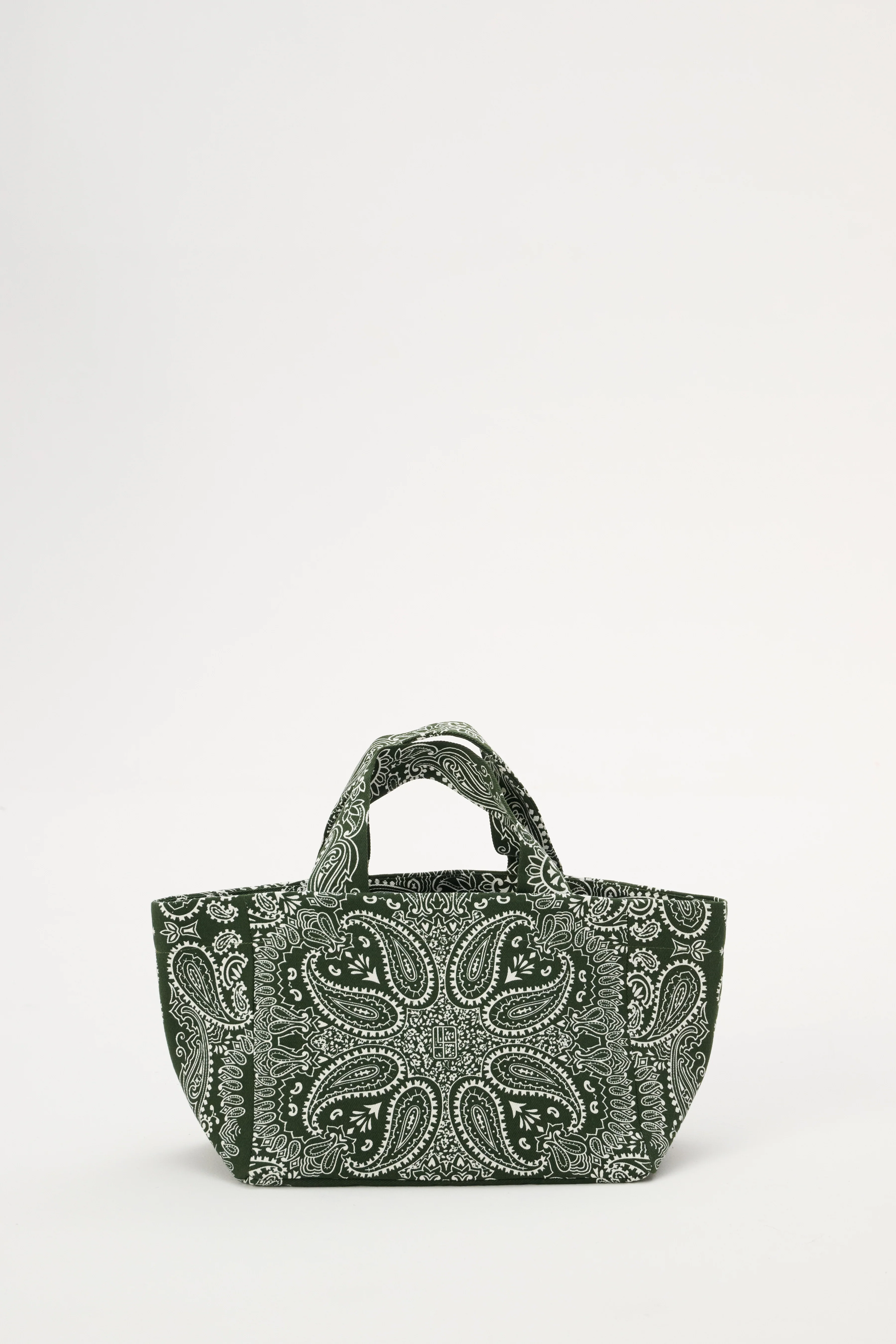 Torba mini typu shopper zielona z printem - Mia