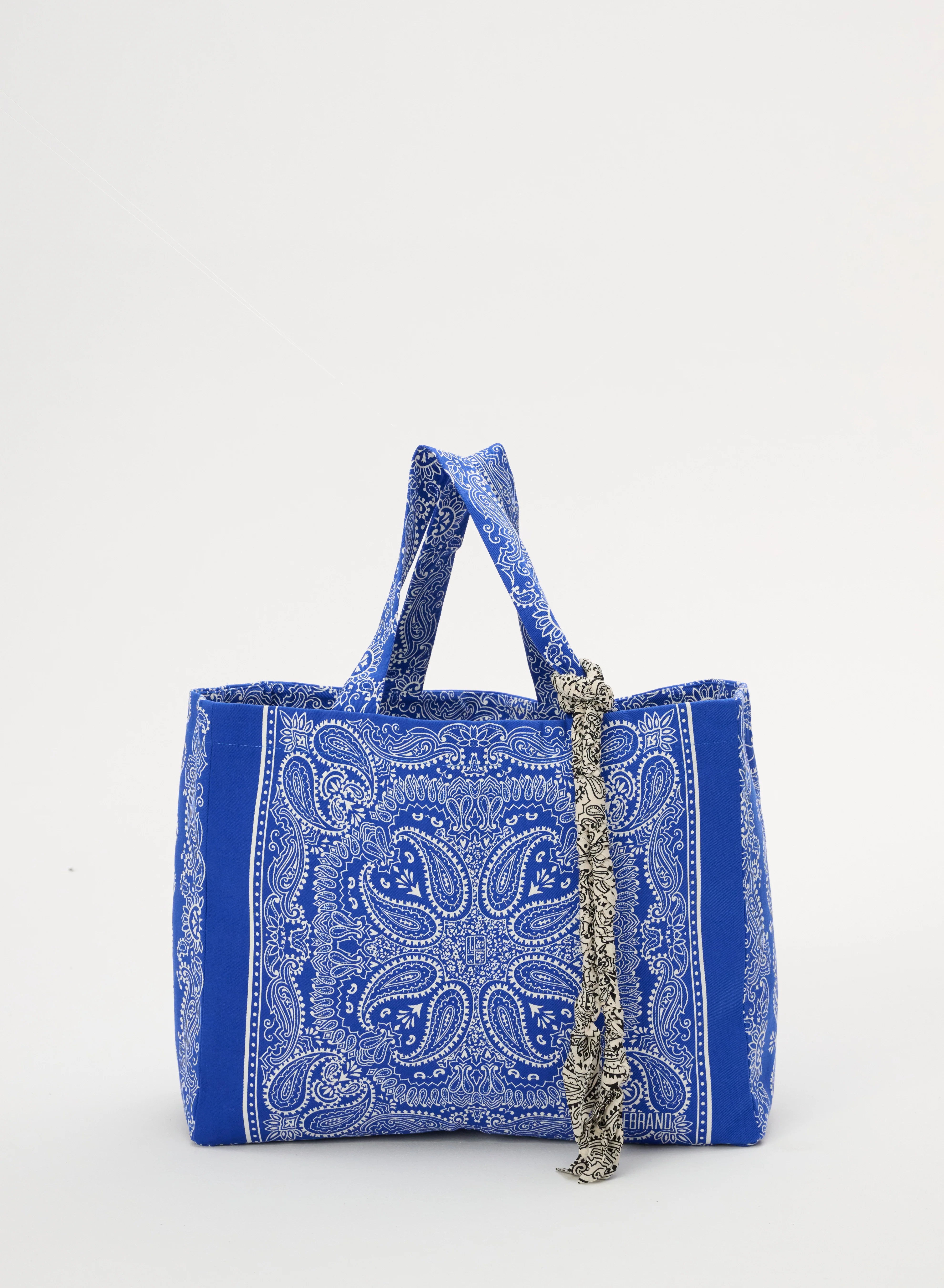 Torba typu shopper z bawełny w kolorze chabrowym - Capri - Image 3