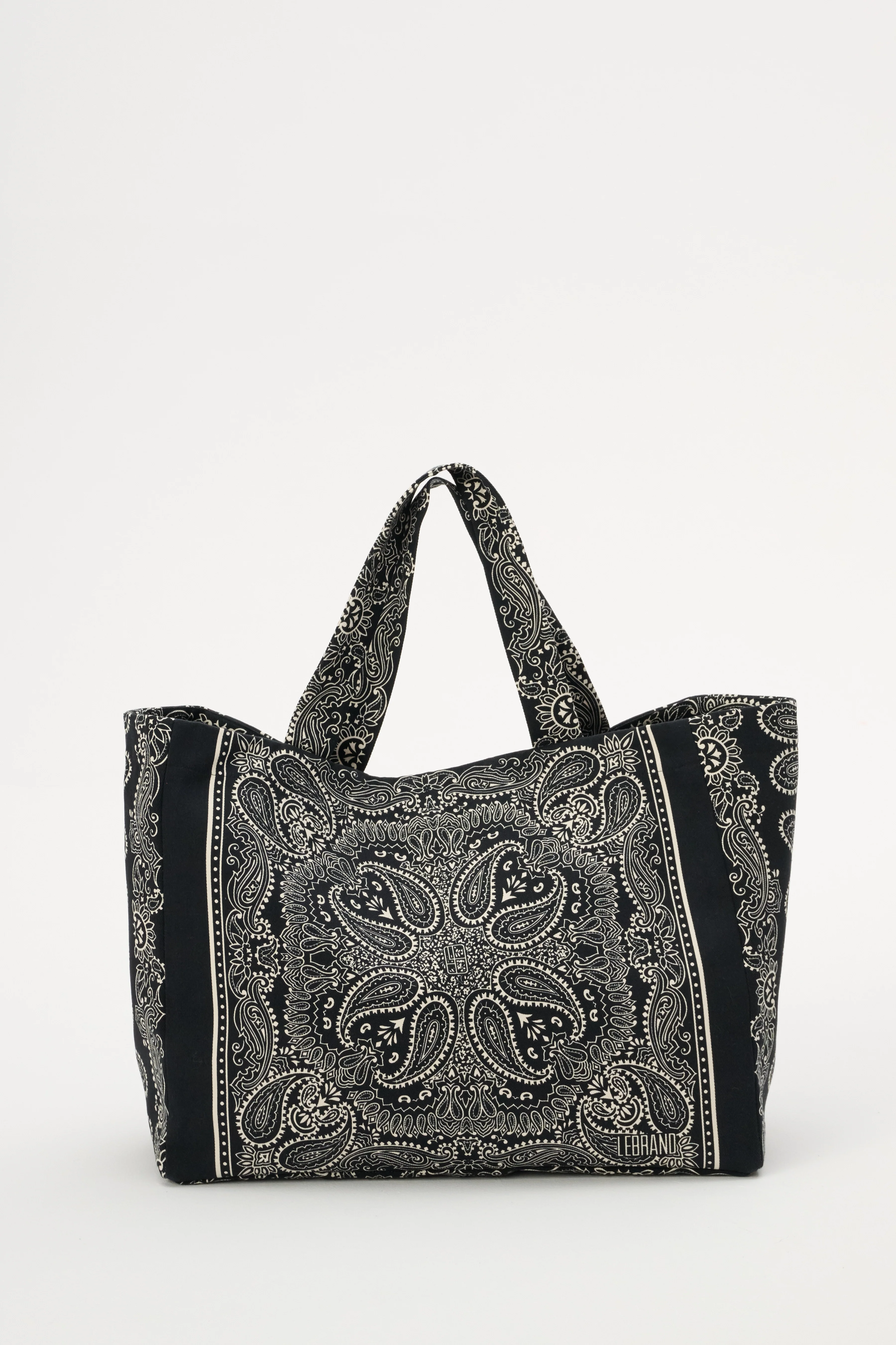 Torba typu shopper z bawełny w kolorze czarnym - Capri