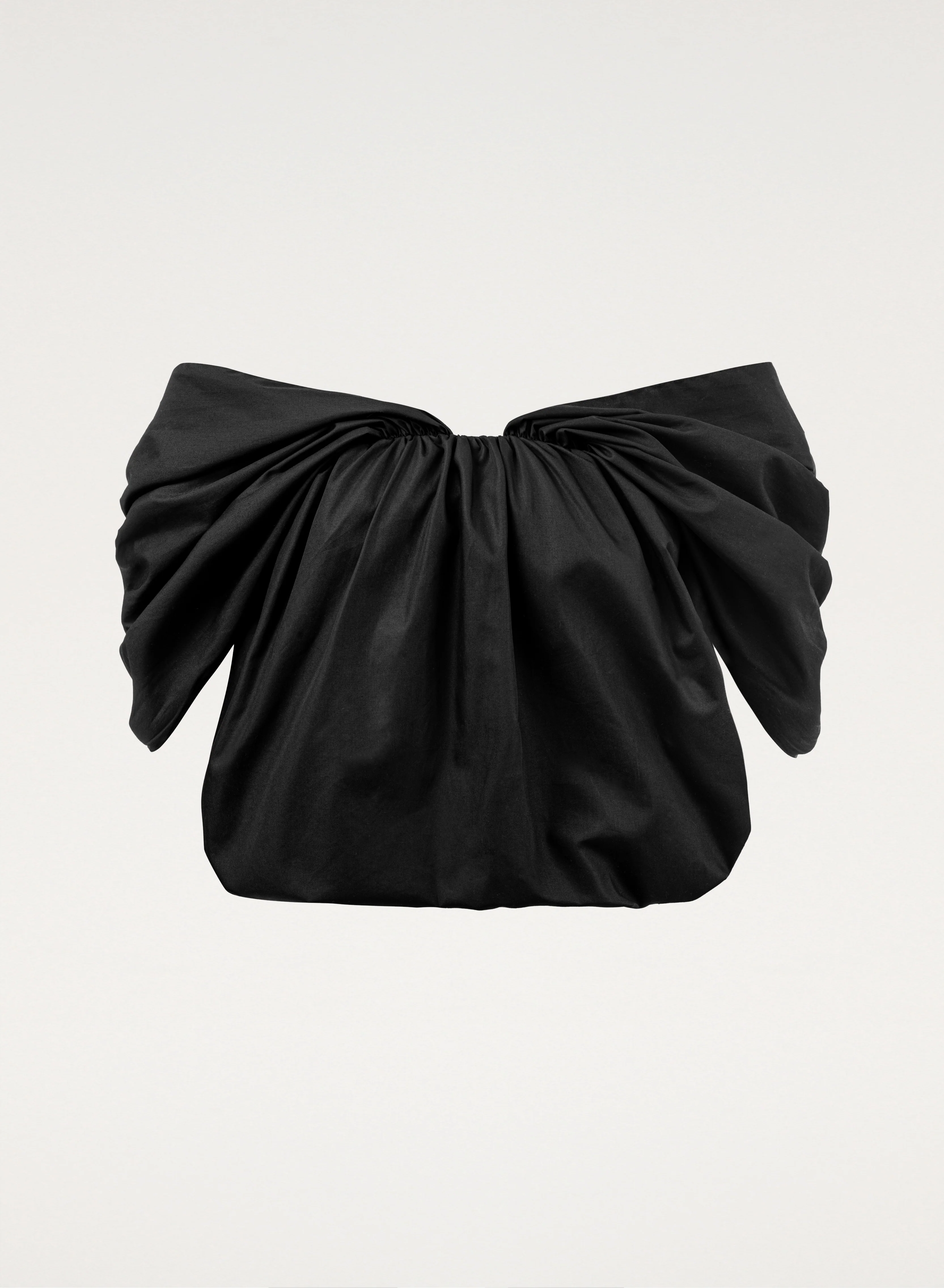 Top o kroju bombki z odsłoniętymi ramionami w kolorze czarnym - Yena - Image 7