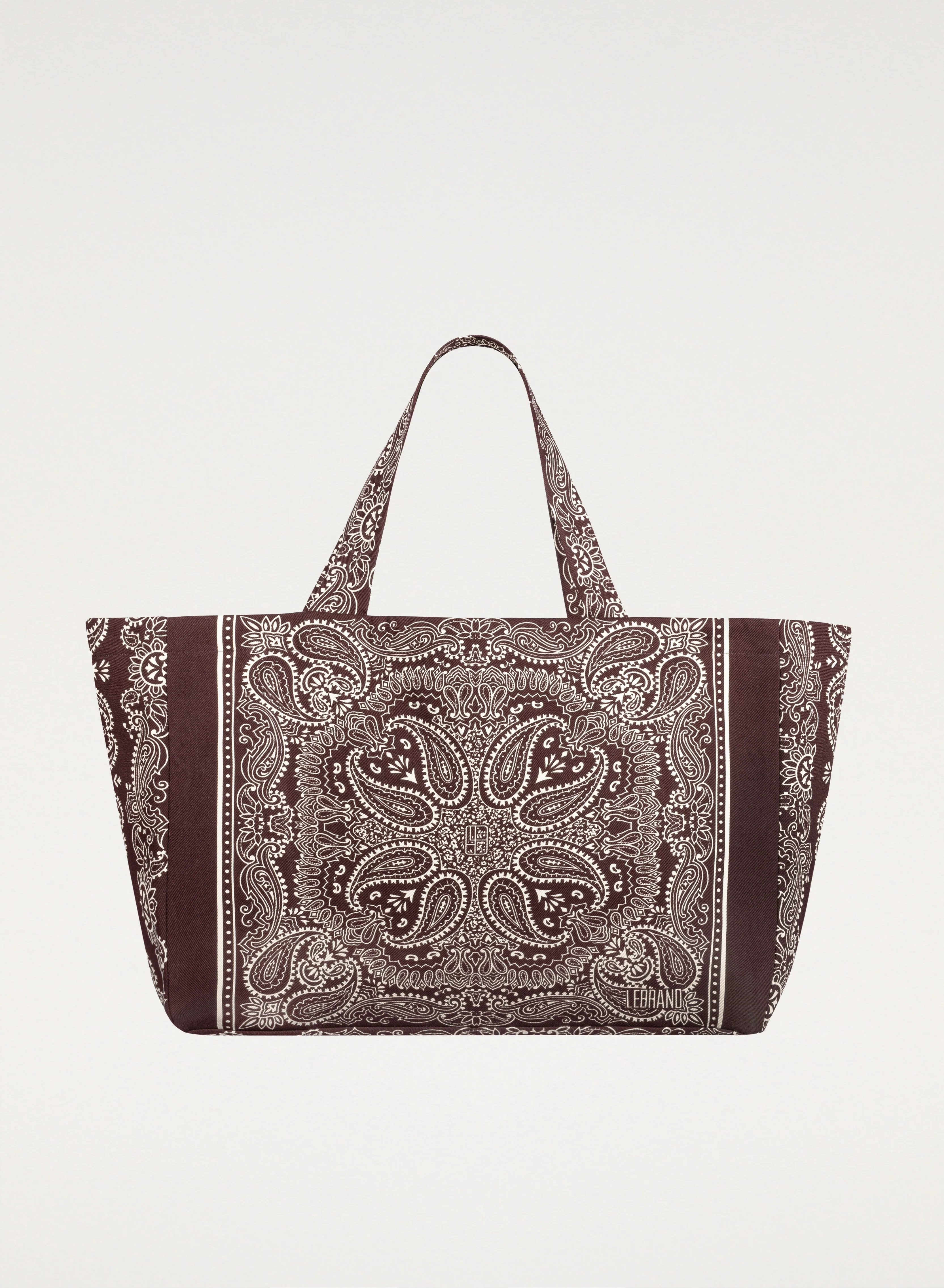 Torba typu shopper z bawełny w kolorze burgundu - Capri - Image 4