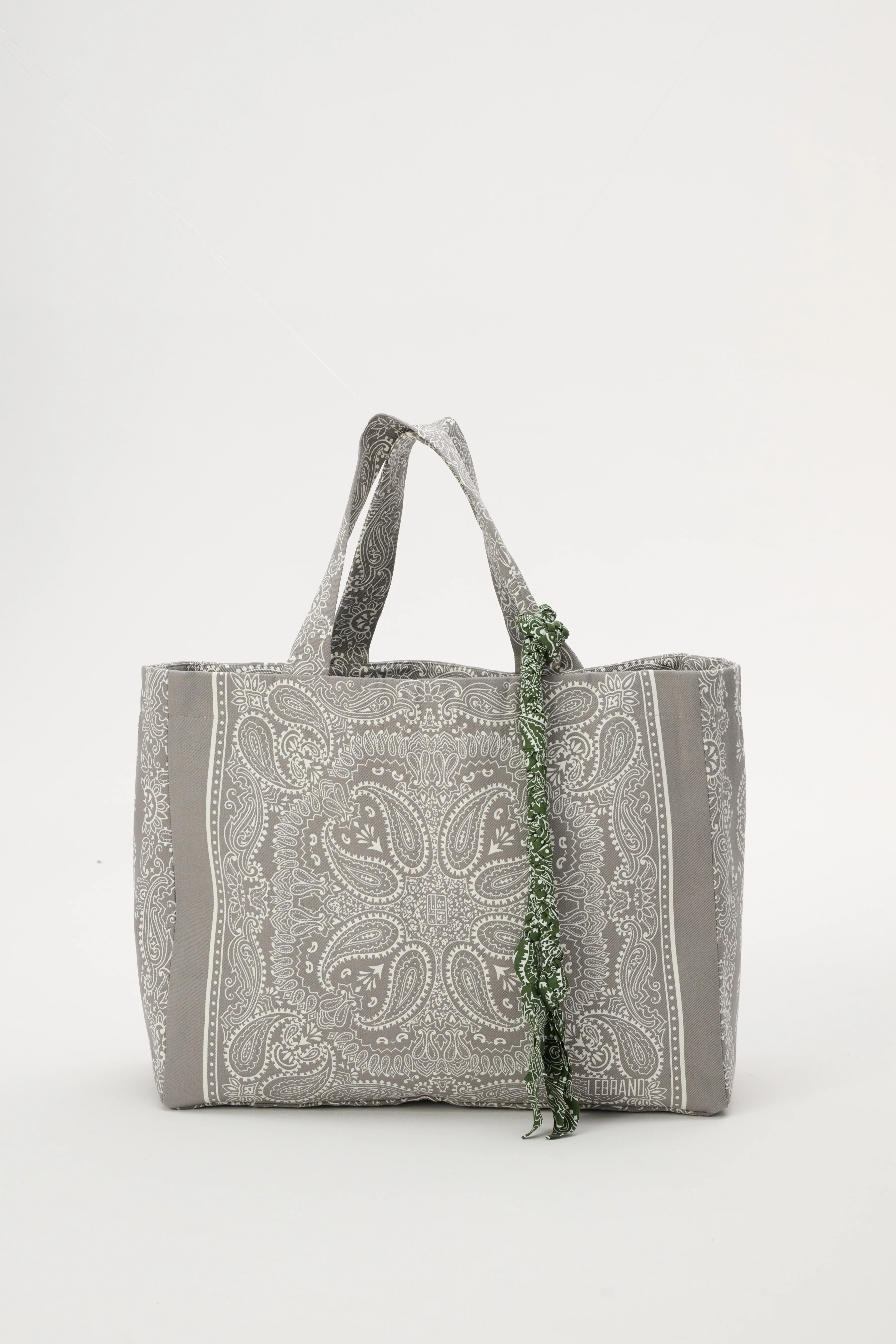 Torba typu shopper z bawełny w kolorze szarym - Capri - Image 4
